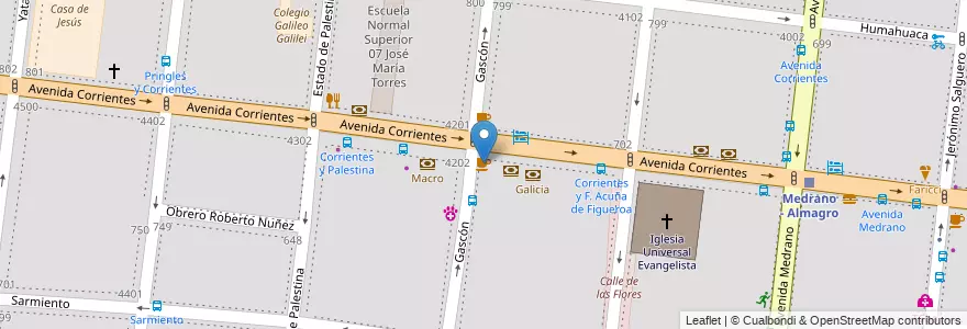 Mapa de ubicacion de CONFITERÍA SAN MIGUEL, Almagro en 아르헨티나, Ciudad Autónoma De Buenos Aires, Comuna 5, 부에노스아이레스.
