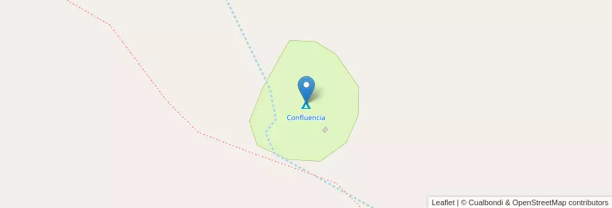 Mapa de ubicacion de Confluencia en Arjantin, Şili, Mendoza, Departamento Las Heras, Distrito Las Cuevas.