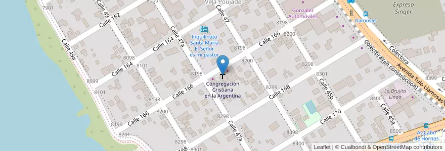 Mapa de ubicacion de Congregación Cristiana en la Argentina en アルゼンチン, ミシオネス州, Departamento Capital, Municipio De Posadas.
