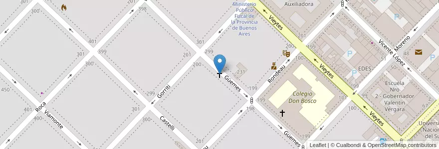 Mapa de ubicacion de Congregación Siervas de Jesús en アルゼンチン, ブエノスアイレス州, Partido De Bahía Blanca, Bahía Blanca.