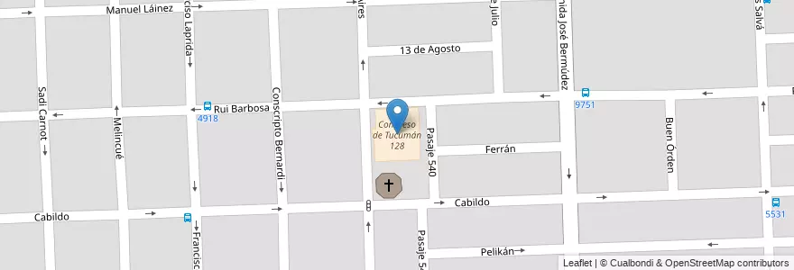 Mapa de ubicacion de Congreso de Tucumán 128 en Argentinien, Santa Fe, Departamento Rosario, Municipio De Rosario, Rosario.