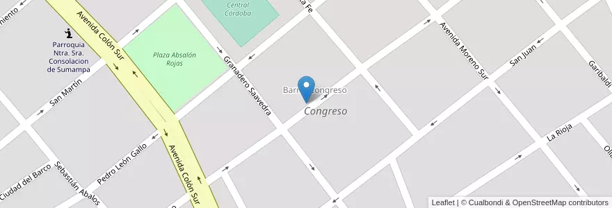 Mapa de ubicacion de Congreso en Аргентина, Сантьяго-Дель-Эстеро, Departamento Capital, Santiago Del Estero.