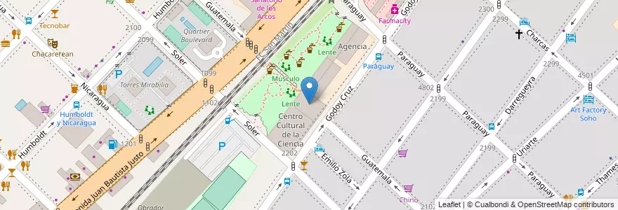 Mapa de ubicacion de CONICET, Palermo en アルゼンチン, Ciudad Autónoma De Buenos Aires, ブエノスアイレス, Comuna 14.