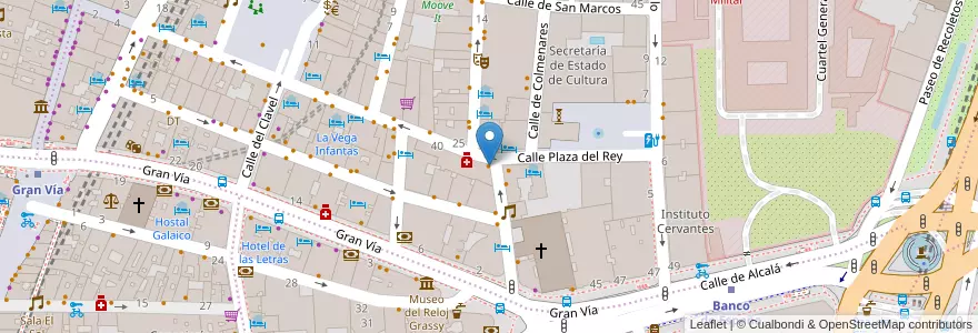Mapa de ubicacion de Conrado's Café en Espanha, Comunidade De Madrid, Comunidade De Madrid, Área Metropolitana De Madrid Y Corredor Del Henares, Madrid.