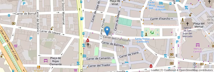 Mapa de ubicacion de Consellería Bienestar Social C.R.I.S. Velluters en Espanha, Comunidade Valenciana, València / Valencia, Comarca De València, València.