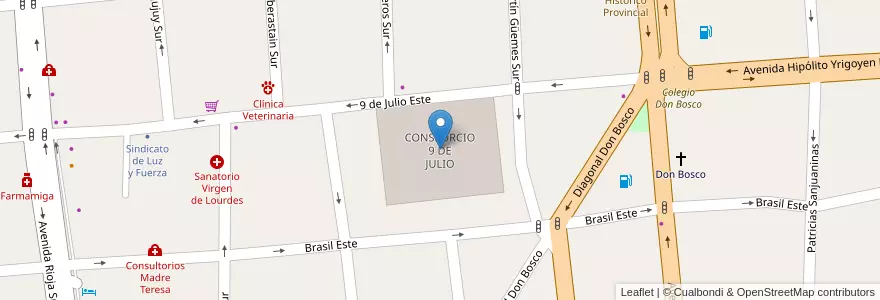 Mapa de ubicacion de CONSEORCIO 9 DE JULIO en Argentina, San Juan, Chile, Capital.