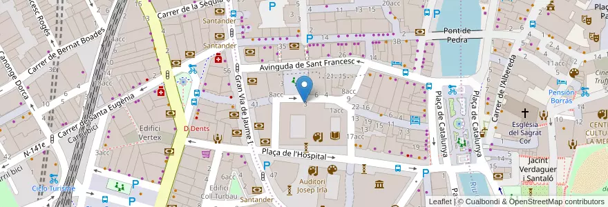 Mapa de ubicacion de Conservatori de Música Isaac Albéniz en Espanha, Catalunha, Gerunda, Gironès, Gerunda.