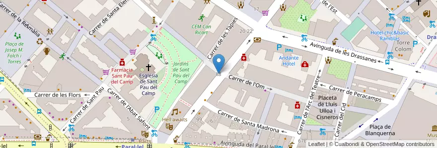 Mapa de ubicacion de Conservatori del Liceu en スペイン, カタルーニャ州, Barcelona, バルサルネス, Barcelona.