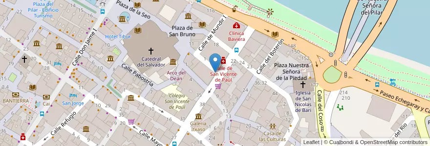 Mapa de ubicacion de Conservatorio Profesional de Música en スペイン, アラゴン州, サラゴサ, Zaragoza, サラゴサ.