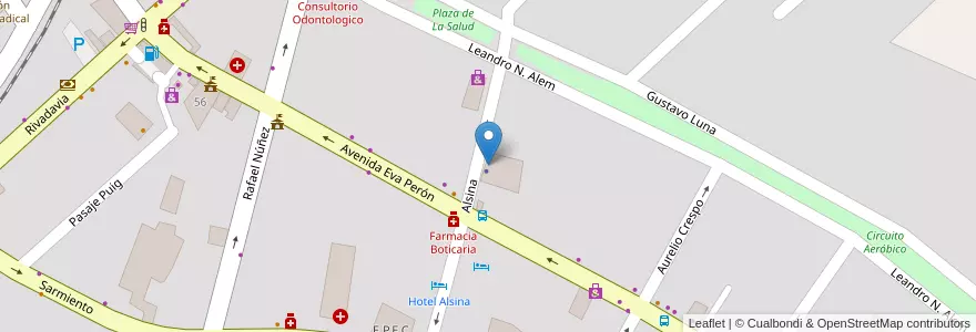 Mapa de ubicacion de Conservatorio Provincial de Música "Luis Gianneo" en 阿根廷, Córdoba, Departamento Cruz Del Eje, Municipio De Cruz Del Eje, Pedanía Cruz Del Eje, Cruz Del Eje.