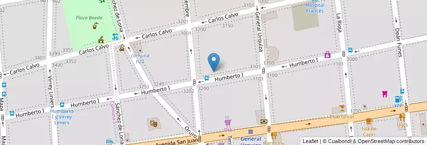 Mapa de ubicacion de Conservatorio Superior de Música Manuel de Falla - Anexo 3, San Cristobal en 阿根廷, Ciudad Autónoma De Buenos Aires, Comuna 3, 布宜诺斯艾利斯.
