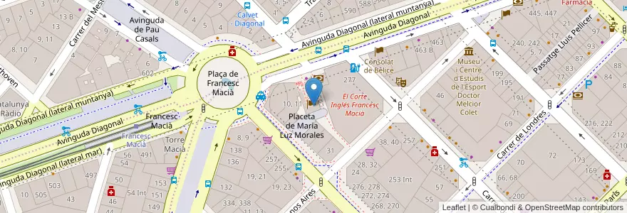 Mapa de ubicacion de Consolat de la Costa d'Ivori en Spagna, Catalunya, Barcelona, Barcelonès, Barcelona.
