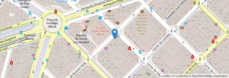 Mapa de ubicacion de Consolat de la República de Singapur en スペイン, カタルーニャ州, Barcelona, バルサルネス, Barcelona.