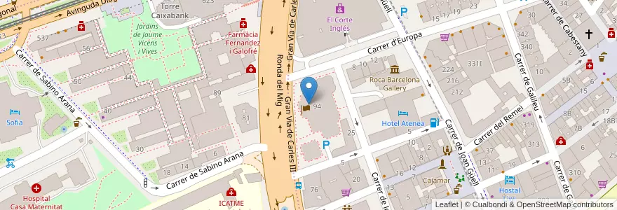 Mapa de ubicacion de Consolat d'Irlanda en Испания, Каталония, Барселона, Барселонес, Барселона.