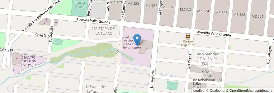 Mapa de ubicacion de Constructora de Bloques y Adoquines Túpac Amaru en Argentina, Jujuy, Departamento Doctor Manuel Belgrano, Municipio De San Salvador De Jujuy, Alto Comedero.