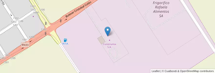 Mapa de ubicacion de Construmix S.A. en 아르헨티나, Santa Fe, Departamento Caseros, Municipio De Casilda, Casilda.