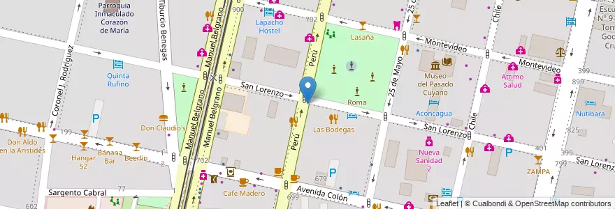 Mapa de ubicacion de Consulado de Brasil en Аргентина, Чили, Мендоса, Departamento Capital, Sección 2ª Barrio Cívico, Ciudad De Mendoza.