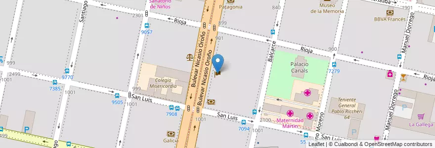 Mapa de ubicacion de Consulate of the Finland Republic en Argentina, Santa Fe, Departamento Rosario, Municipio De Rosario, Rosario.