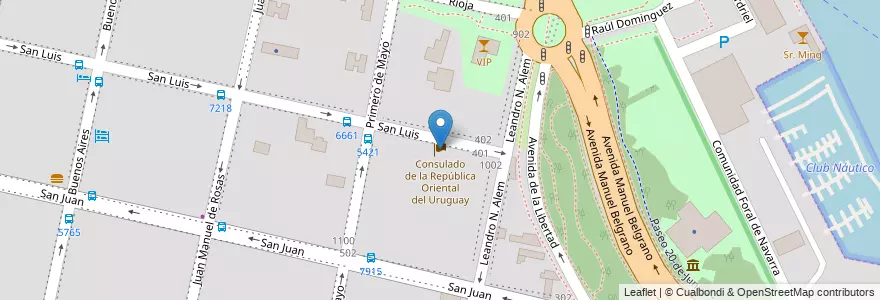Mapa de ubicacion de Consulate of Uruguay en Argentina, Santa Fe, Departamento Rosario, Municipio De Rosario, Rosario.