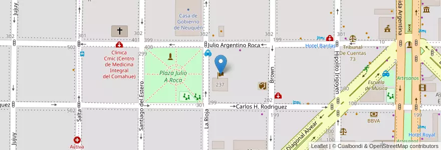 Mapa de ubicacion de Consulado General de la Republica de Chile en Arjantin, Şili, Neuquén, Departamento Confluencia, Municipio De Neuquén, Neuquén.