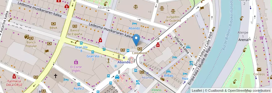 Mapa de ubicacion de Consulado General de Rumania en Испания, Страна Басков, Bizkaia, Bilboaldea, Бильбао.