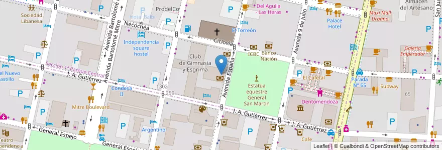 Mapa de ubicacion de Embassy of the Czech Republic en Argentina, Chile, Mendoza, Departamento Capital, Ciudad De Mendoza.