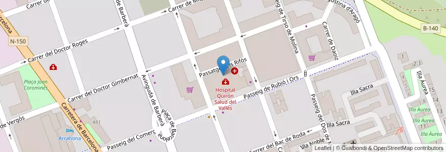 Mapa de ubicacion de Consulta Dra. Imma Viñolas en İspanya, Catalunya, Barcelona, Vallès Occidental, Sabadell.