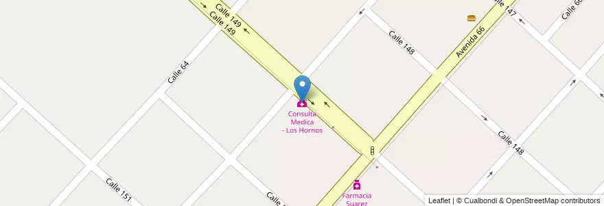 Mapa de ubicacion de Consulta Medica - Los Hornos, Los Hornos en Argentinië, Buenos Aires, Partido De La Plata, Los Hornos.
