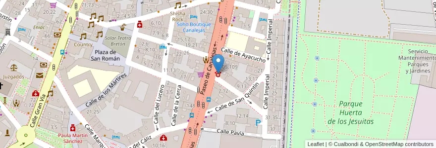 Mapa de ubicacion de Consulta Veterinaria en Spanien, Kastilien Und León, Salamanca, Campo De Salamanca, Salamanca.