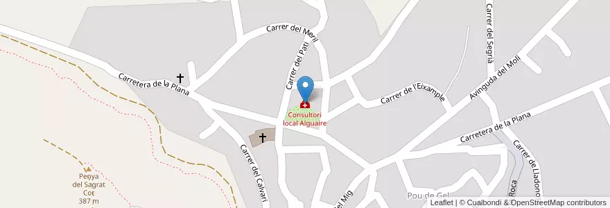 Mapa de ubicacion de Consultori local Alguaire en スペイン, カタルーニャ州, リェイダ, Segrià, Alguaire.