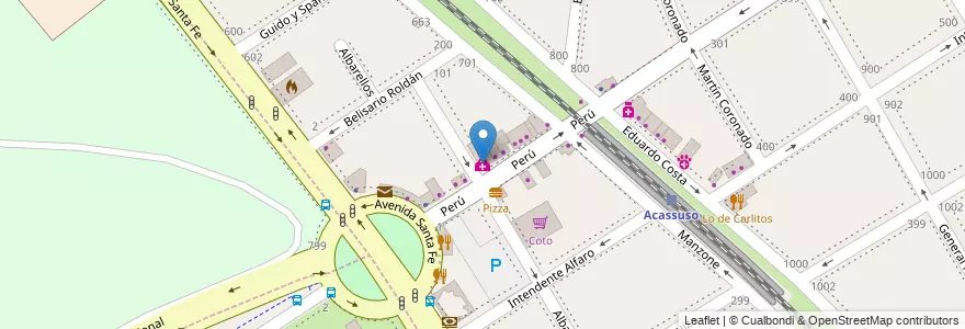 Mapa de ubicacion de Consultorio Acassuso en Arjantin, Buenos Aires, Partido De San Isidro, Acassuso.