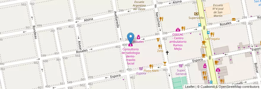Mapa de ubicacion de Consultorio de radiología dento-maxilo facial en الأرجنتين, بوينس آيرس, Partido De La Matanza, Ramos Mejía.