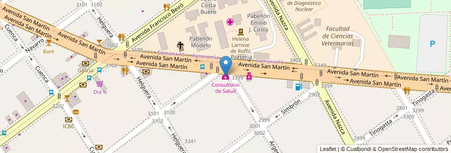 Mapa de ubicacion de Consultorio de Salud, Villa del Parque en Argentinië, Ciudad Autónoma De Buenos Aires, Buenos Aires, Comuna 11.