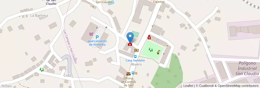 Mapa de ubicacion de Consultorio de San Claudio en Sepanyol, Asturias, Asturias, Oviedo.