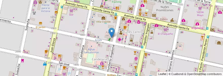 Mapa de ubicacion de Consultorio del Ángel en 阿根廷, Santa Fe, Departamento Rosario, Municipio De Funes, Funes.