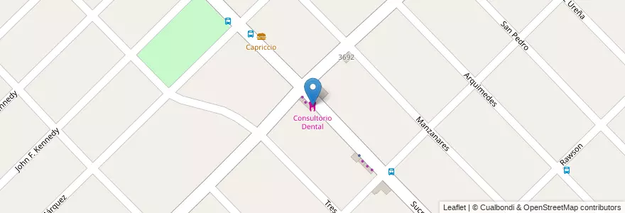 Mapa de ubicacion de Consultorio Dental en アルゼンチン, ブエノスアイレス州, Partido De Malvinas Argentinas, Villa De Mayo.