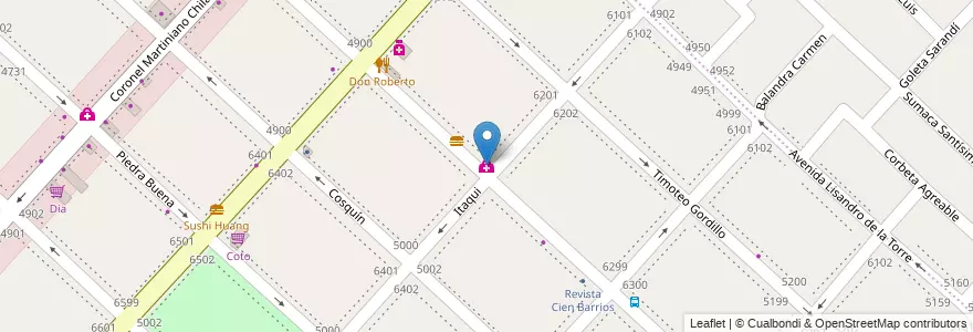Mapa de ubicacion de Consultorio Dental Isabel Caceres, Villa Riachuelo en アルゼンチン, Ciudad Autónoma De Buenos Aires, ブエノスアイレス, Comuna 8.