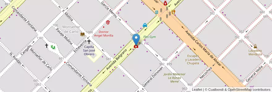 Mapa de ubicacion de Consultorio Doctora Pineda en Аргентина, Чако, Departamento San Fernando, Ресистенсия, Resistencia.