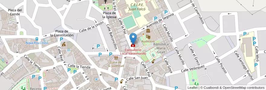Mapa de ubicacion de Consultorio Local Valdemorillo en Spanje, Comunidad De Madrid, Comunidad De Madrid, Cuenca Del Guadarrama, Valdemorillo.