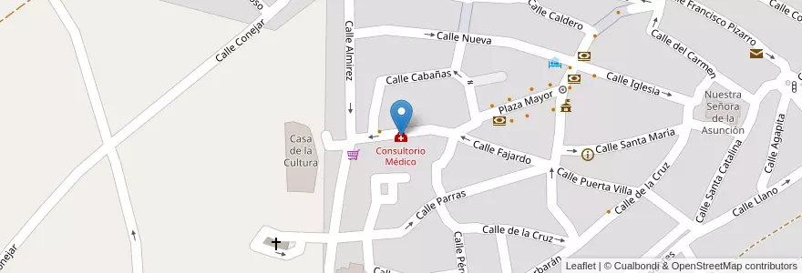 Mapa de ubicacion de Consultorio Médico en 西班牙, Extremadura, Cáceres, Tajo-Salor, Malpartida De Cáceres.