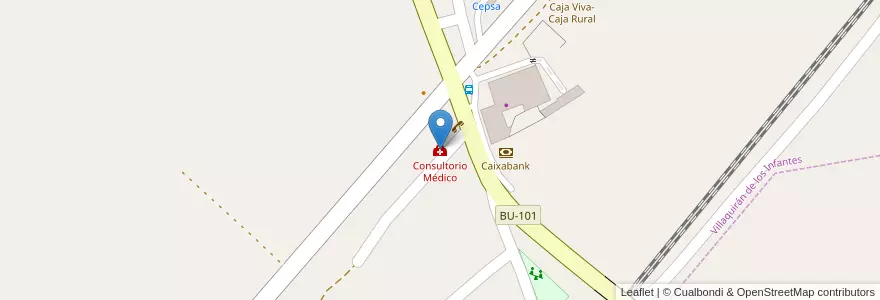 Mapa de ubicacion de Consultorio Médico en 西班牙, Castilla Y León, Burgos, Odra-Pisuerga, Villaquirán De Los Infantes.