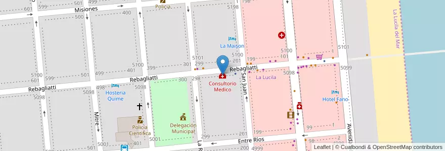 Mapa de ubicacion de Consultorio Medico en Argentinië, Partido De La Costa, La Lucila Del Mar.