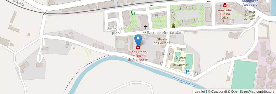 Mapa de ubicacion de Consultorio Médico de Aranguren en Spagna, Euskadi, Bizkaia, Enkarterri, Zalla.