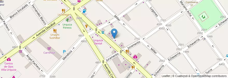 Mapa de ubicacion de Consultorio Médico Villa Urquiza del Niño y la Mujer, Villa Urquiza en アルゼンチン, Ciudad Autónoma De Buenos Aires, Comuna 12, ブエノスアイレス.