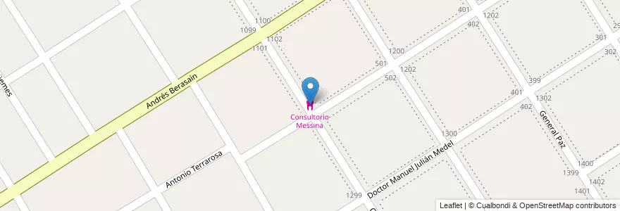 Mapa de ubicacion de Consultorio Messina en Arjantin, Buenos Aires, Partido De Esteban Echeverría, Monte Grande.