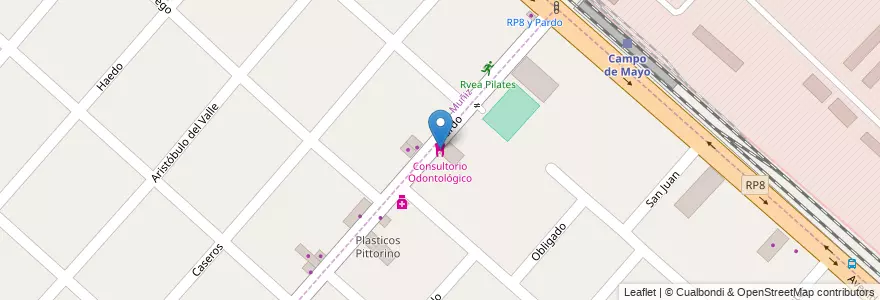 Mapa de ubicacion de Consultorio Odontológico en アルゼンチン, ブエノスアイレス州, Partido De San Miguel.