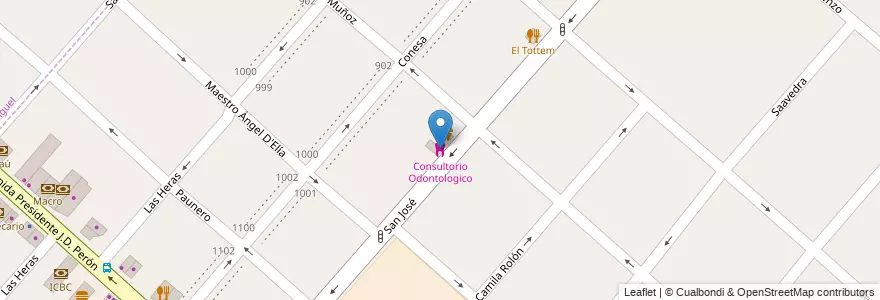 Mapa de ubicacion de Consultorio Odontologico en Arjantin, Buenos Aires, Partido De San Miguel, Muñiz.