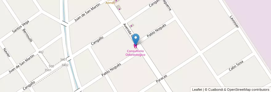 Mapa de ubicacion de Consultorio Odontologico en Argentinië, Buenos Aires, Partido De Malvinas Argentinas, Pablo Nogués.
