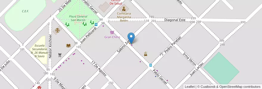 Mapa de ubicacion de Consultorio Odontologico en アルゼンチン, チャコ州, Departamento Primero De Mayo, Municipio De Margarita Belén, Margarita Belén.
