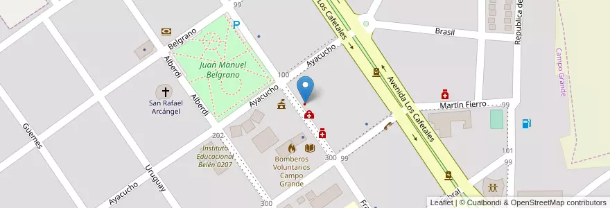 Mapa de ubicacion de Consultorio Odontológico en アルゼンチン, ミシオネス州, Departamento Cainguás, Municipio De Campo Grande, Campo Grande.